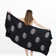 Aegean Towel – Mystic Shade | Handmade 100% Baumwolle | Hamamtuch in Schwarz