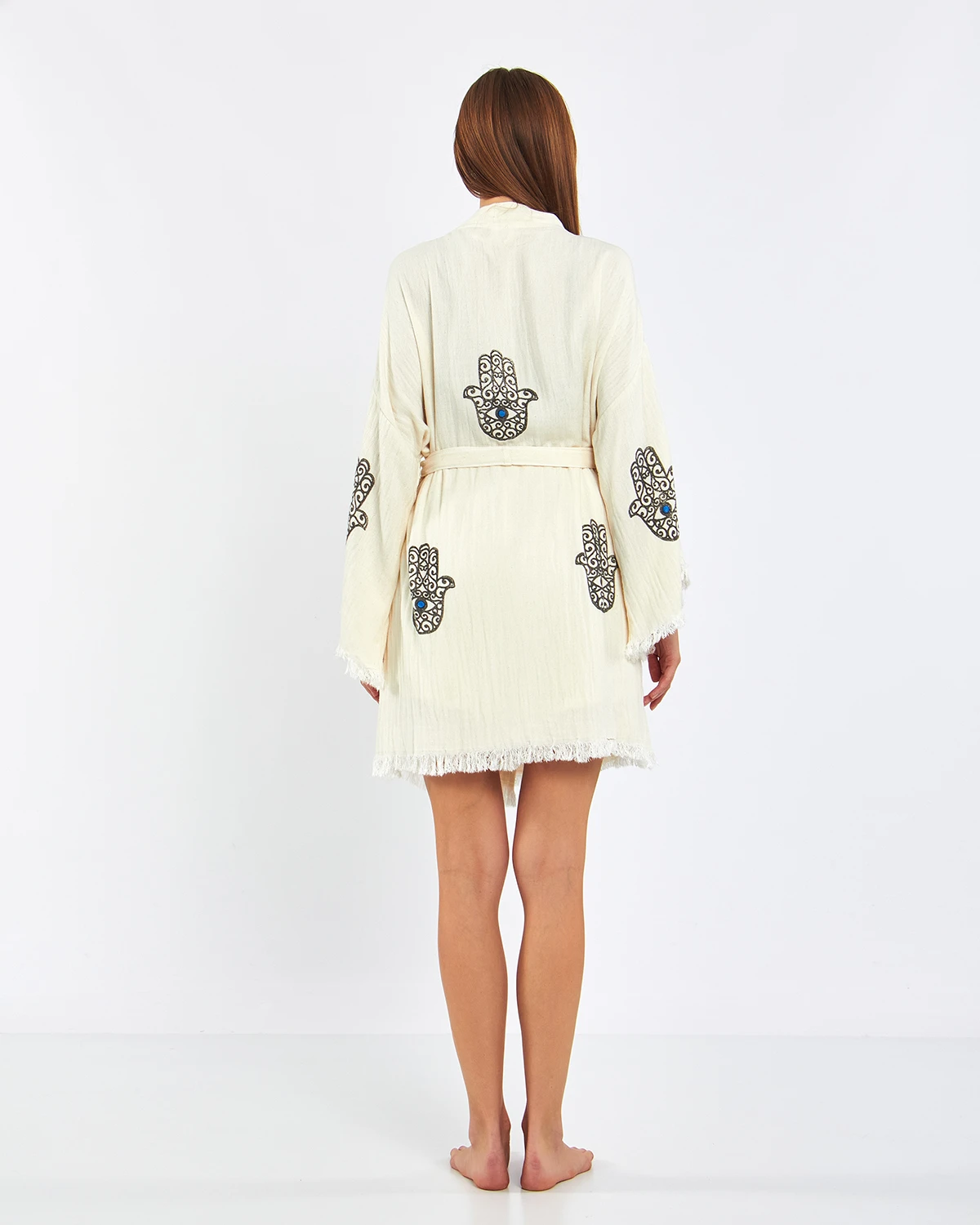 Ivory Shine – Musselin 2-Teiler (Cardigan & Shorts)