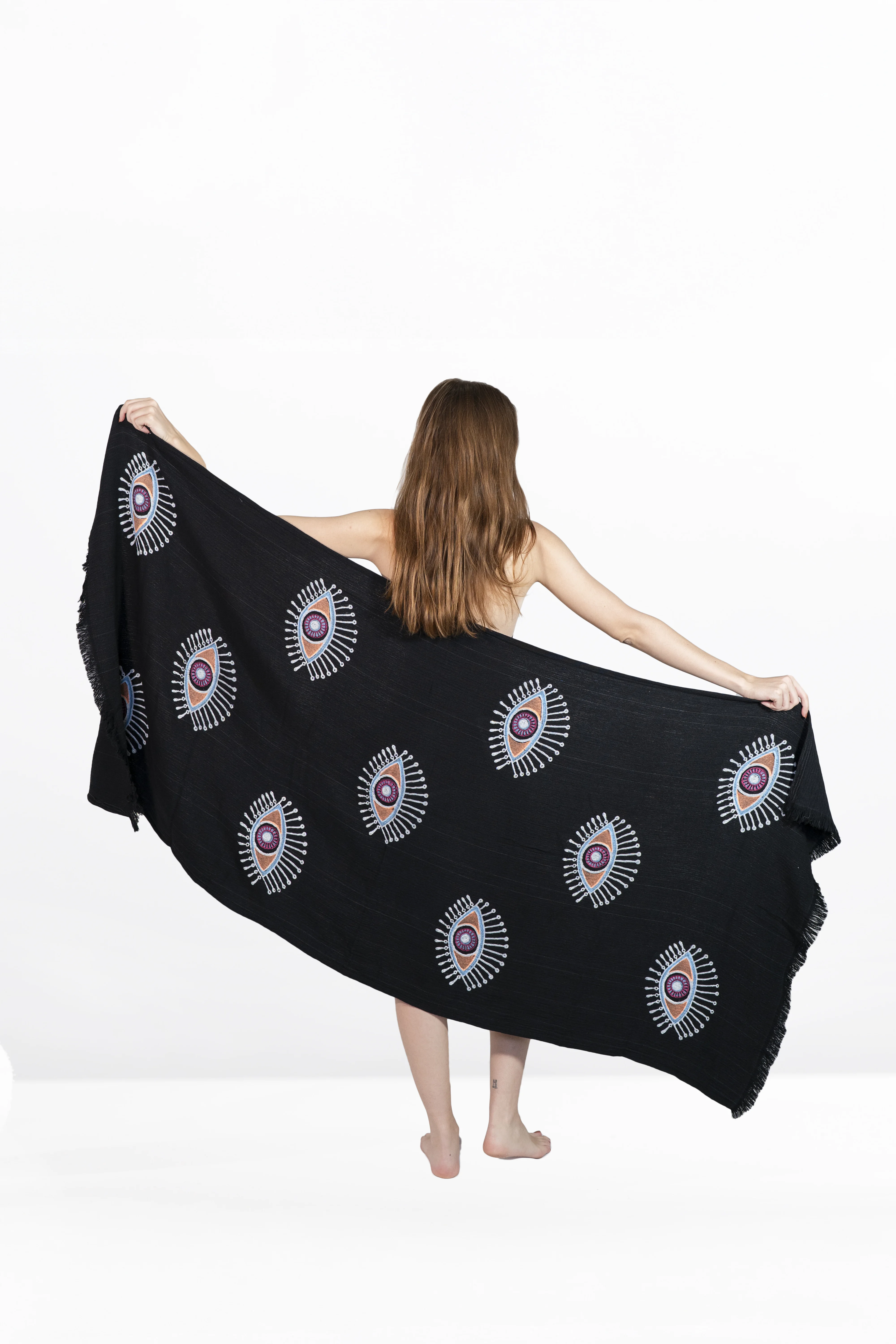 Aegean Towel – Mystic Shade | Handmade 100% Baumwolle | Hamamtuch in Schwarz