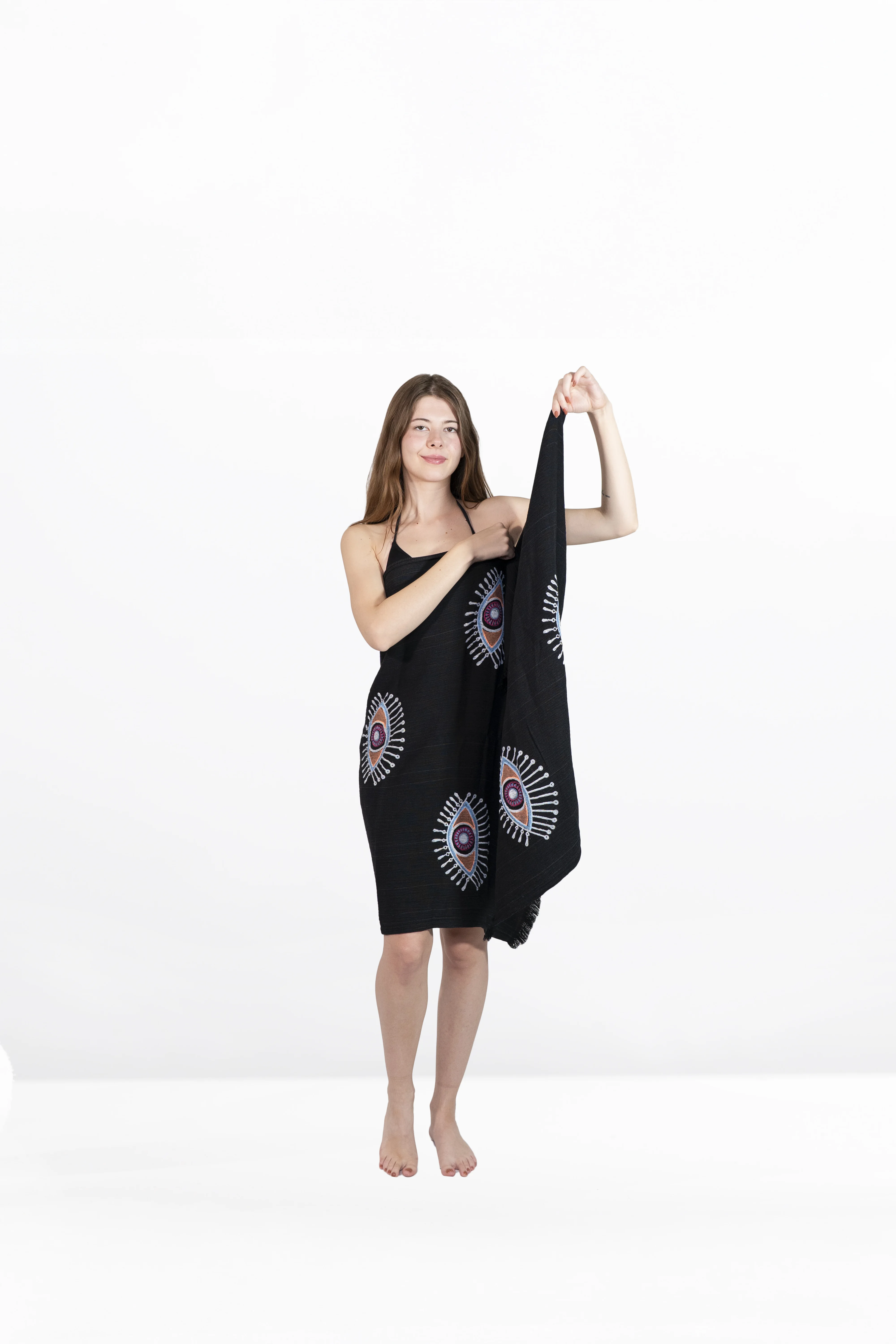 Aegean Towel – Mystic Shade | Handmade 100% Baumwolle | Hamamtuch in Schwarz