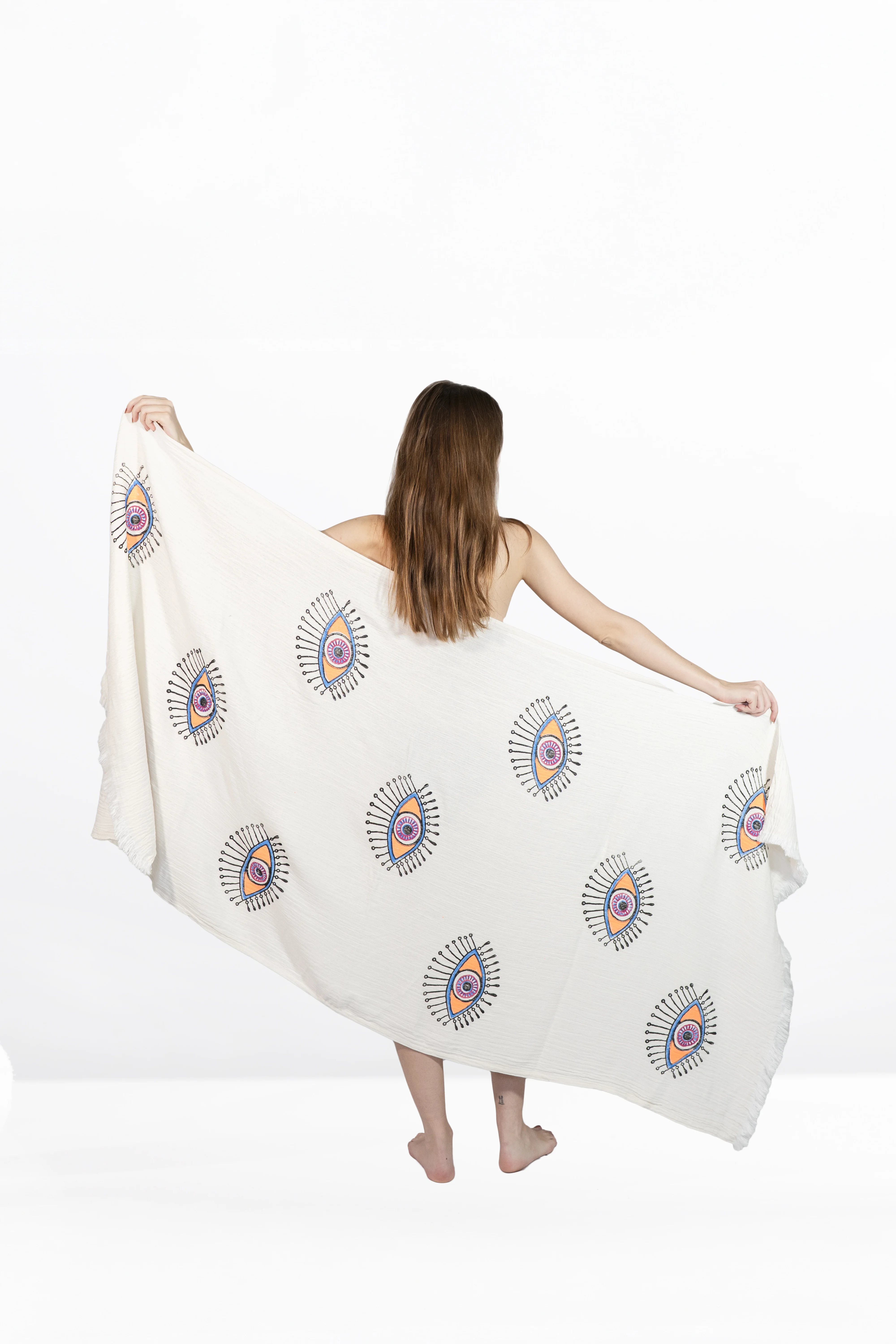 Aegean Towel – Aya Ivory | Handmade | 100% Baumwolle | Hamamtuch in Naturweiß