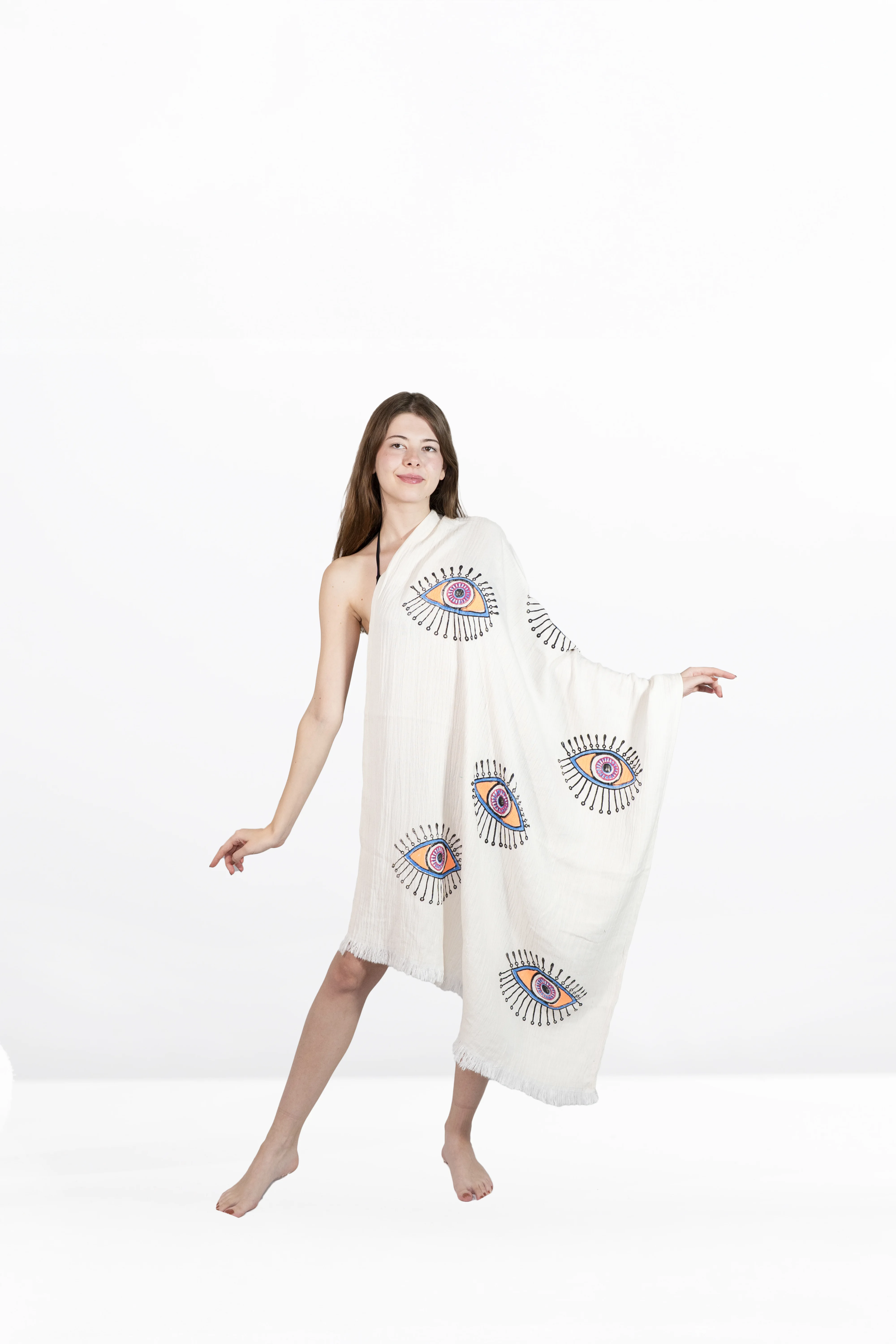 Aegean Towel – Aya Ivory | Handmade | 100% Baumwolle | Hamamtuch in Naturweiß